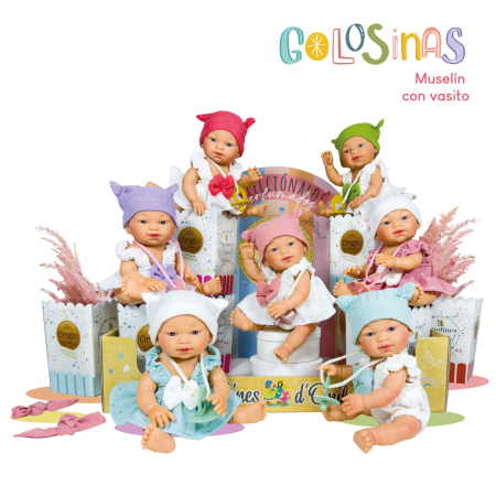 Păpuși & Accesorii  - Papusa Nines D'Onil, Colectia Golosinas, cu miros de vanilie, 26 cm (2024)