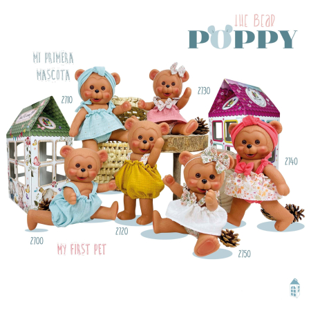 Păpuși & Accesorii  - Papusa Nines D'Onil, Colectia Poppy, in casuta, cu miros de vanilie, 27 cm