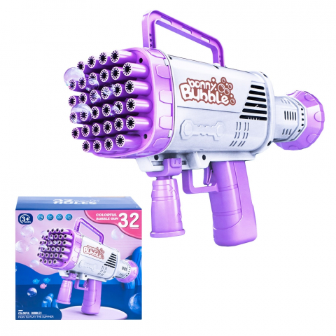 Jocuri & jucarii - Pistol baloane de sapun, 32 orificii + rezerva solutie si tavita