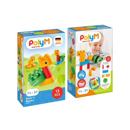 Blocuri de construcție (PolyM) - PolyM - Animale creative de jucarie (18 piese)
