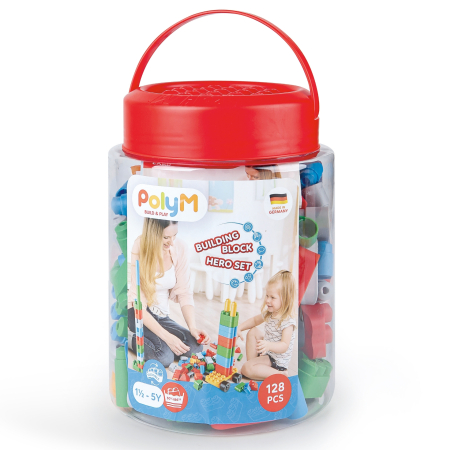 Construcții & blocuri - PolyM - Building Block Set (128 piese)