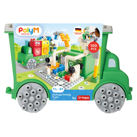 Blocuri de construcție (PolyM) - PolyM - Masina de gunoi de jucarie (101 piese)
