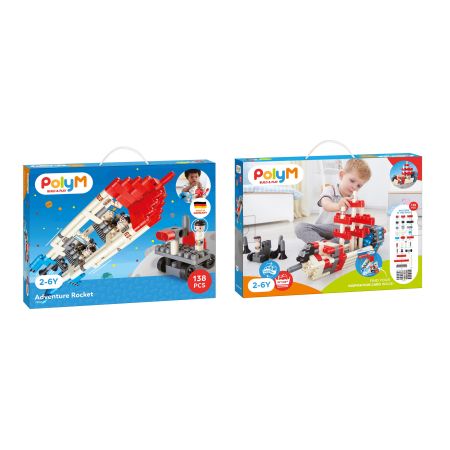 Blocuri de construcție (PolyM) - PolyM - Racheta de jucarie pentru copii (138 piese)