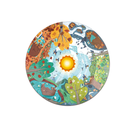 Puzzle-uri copii - Puzzle copii cu anotimpurile, lumini led  (17 piese)