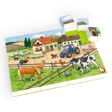 Piese & Extensii (Hubelino) - Puzzle Ferma de animale Hubelino (35 piese)