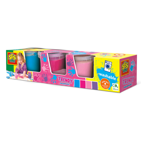 Pictură & Desen - Set acuarele pentru pictat cu degetele 4 x 145 ml.