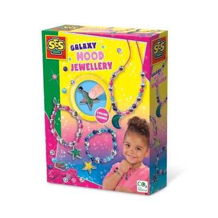 Artă & Meșteșuguri - Set creativ copii - Bijuterii cu margele cu tematica galaxie