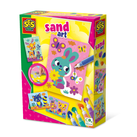 Artă & Meșteșuguri - Set creativ de jucarie - Arta cu nisip colorat - Animale din padure