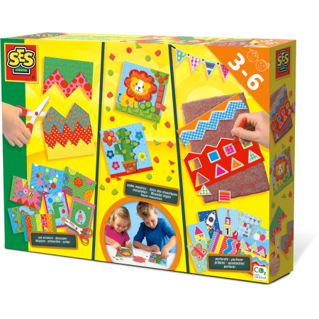  Activități & Îndemânare - Set creativ - Invat sa tai, sa perforez si sa creez mozaicuri