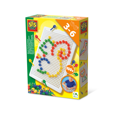 Artă & Meșteșuguri - Set creativ mozaic pentru copii - Tabla compacta mozaic cu peg-uri colorate