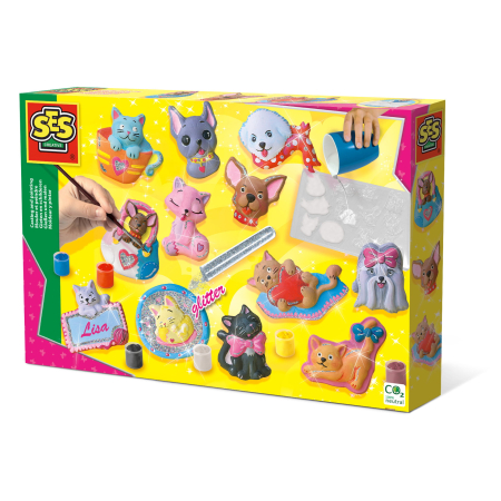  Plastilină & Mulaj - Set creativ mulaj si pictura - Caini si pisici