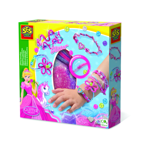 Mărgele & Bijuterii - Set creativ pentru copii - Bratari cu margele, sclipici si accesorii decorative