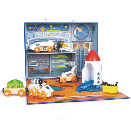 Construcții & piste cu bile - Set de joaca pentru aventura in spatiu