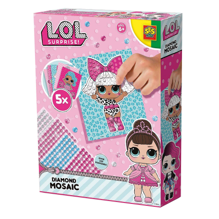 Licențe & Tematice - Set de jucarie L.O.L. - Mozaic si abtibilduri cu sclipici si diamante