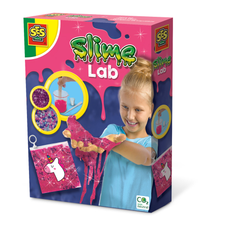 Slime & Experimente distractive - Set de mixat slime roz cu sclipici si margele - Unicorn