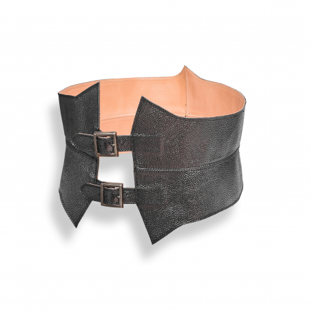 Produse - Brau piele naturala gri ''Milano''