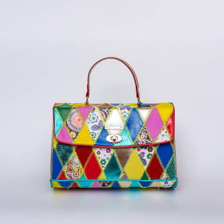 Produse - Poseta  piele naturala''Harlequin''