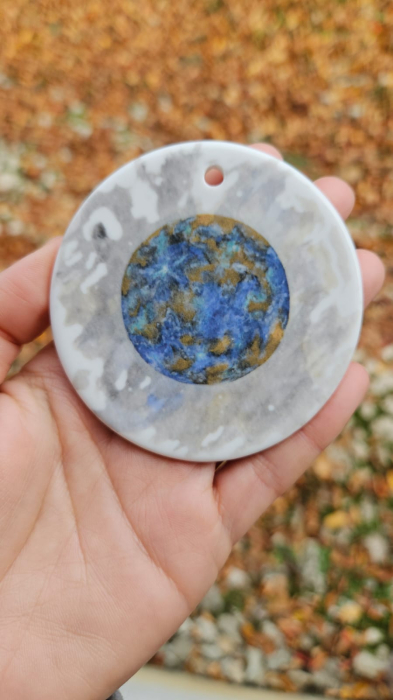 Ornament de Crăciun realizat manual din porțelan - Astru de Crăciun [4]