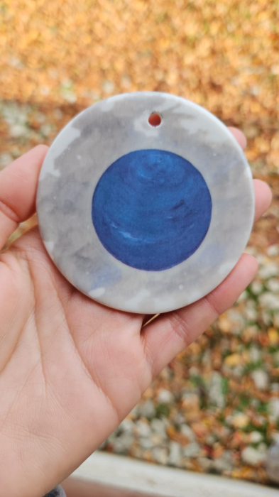 Ornament de Crăciun realizat manual din porțelan - Astru de Crăciun [8]