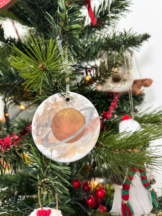 Ornament de Crăciun realizat manual din porțelan - Astru de Crăciun [1]