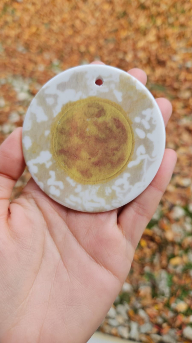 Ornament de Crăciun realizat manual din porțelan - Astru de Crăciun [7]