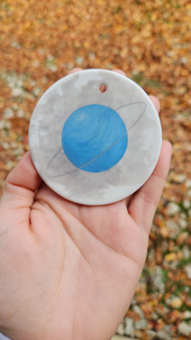 Ornament de Crăciun realizat manual din porțelan - Astru de Crăciun [3]