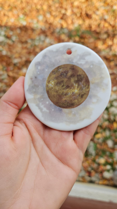 Ornament de Crăciun realizat manual din porțelan - Astru de Crăciun [1]