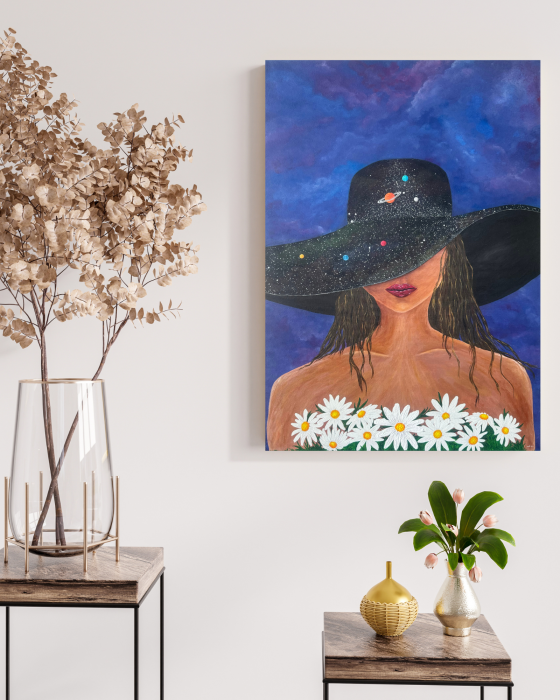Tablou Universul din Pălărie - Pictură Handmade Cosmică [2]