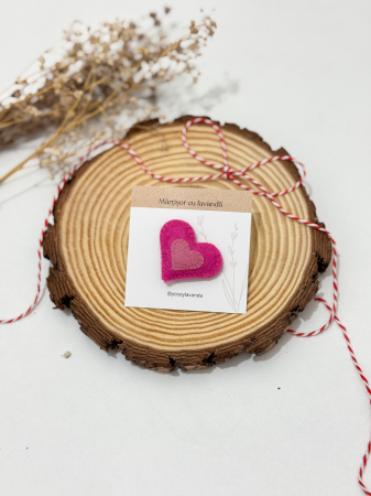Mărțișor - Broșă handmade din fetru cu lavandă naturală - Diverse culori și modele