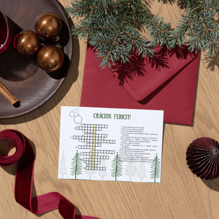 Ceva pentru Crăciun - Felicitare de Crăciun – Rebus Model 1, eco-friendly
