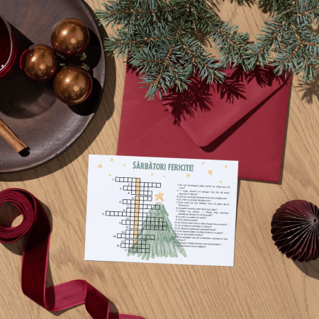 Ceva pentru Crăciun - Felicitare de Crăciun – Rebus Model 2, eco-friendly