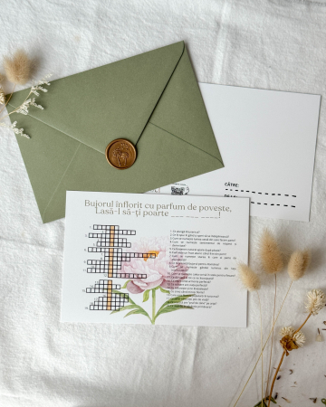 Produse - Felicitare tip rebus - Bujor