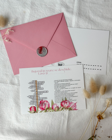 Produse - Felicitare tip rebus - Bujor