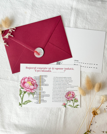 Produse - Felicitare tip rebus - Bujor