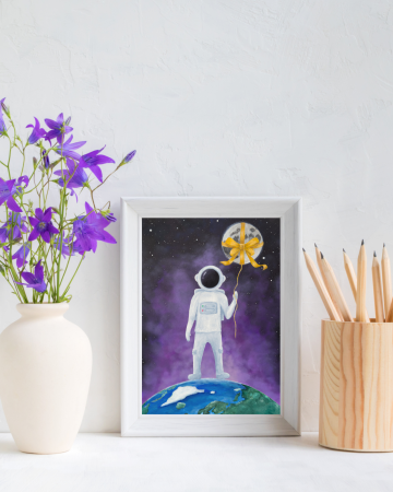 Printuri de artă - Print Artă 13x18 cm – Luna în Dar