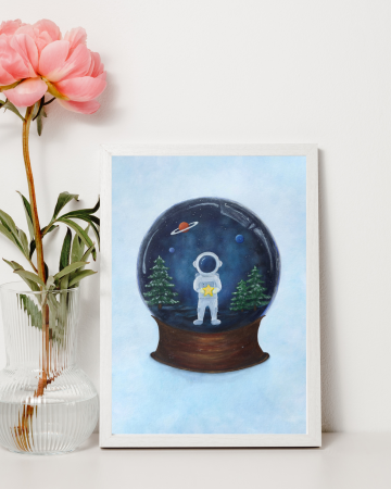 Printuri de artă - Print artă A4 cu Ramă – Magia din Globul de Cristal