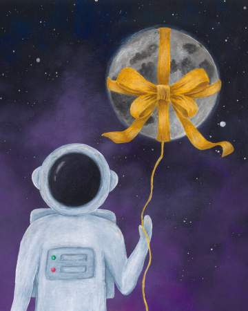 Tablou Original – Magia Norilor, Acrilic pe Hârtie Premium [1]