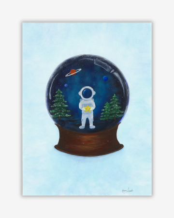 Tablouri pictate - Tablou original acrilic - Magia din Globul de Cristal, handmade