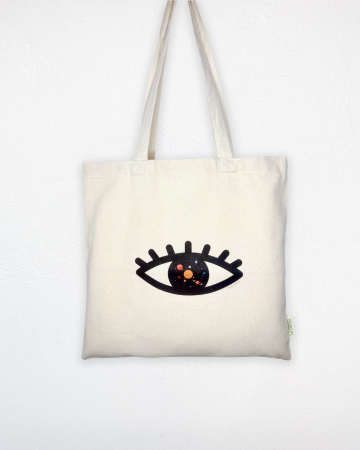 Printate - Tote bag imprimat cu design Universul din Iris, bumbac 100% organic
