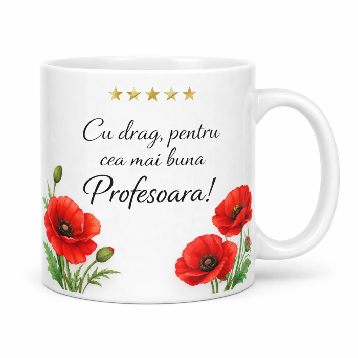 Cadou pentru Profesoara Set Agenda 2026 si Cana Personalizata cu Maci Mesaj Elegant [2]