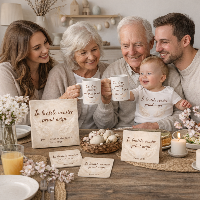 Cadoul Perfect pentru Bunici de Paste 2026 – Set Premium cu 2 Cani Personalizate si Tablou Canvas 25x25 [2]