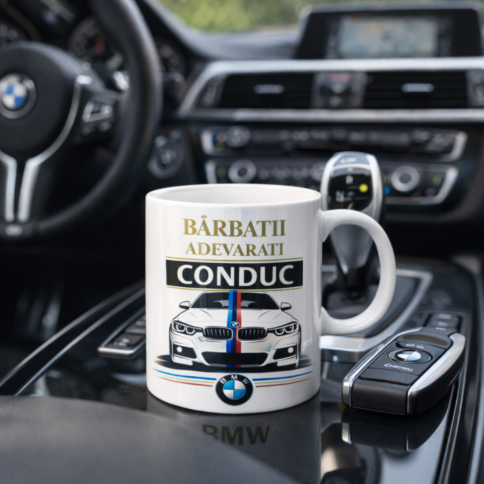 Cana cadou pentru barbati pasionati de BMW – Barbatii adevarati conduc BMW – Cana amuzanta pentru soferi [2]