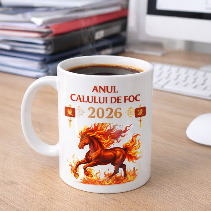 Cana norocoasa Anul Calului de Foc 2026, simbol al norocului si succesului, cana cadou cu energie pozitiva [2]