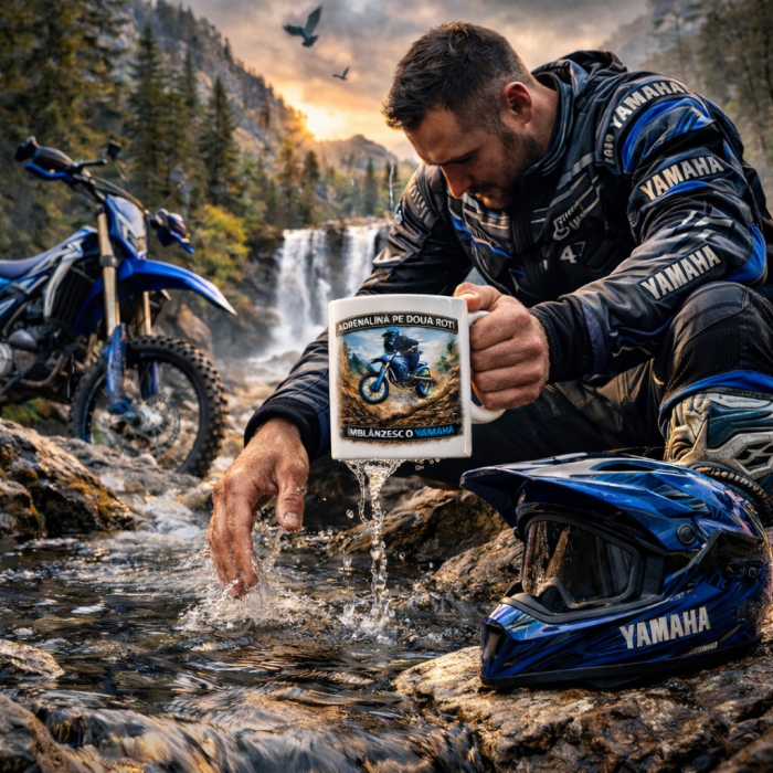 Cana personalizata motociclist Yamaha – Adrenalina pe doua roti, Imblanzesc o Yamaha, cadou pentru pasionatii de motocross si enduro [2]
