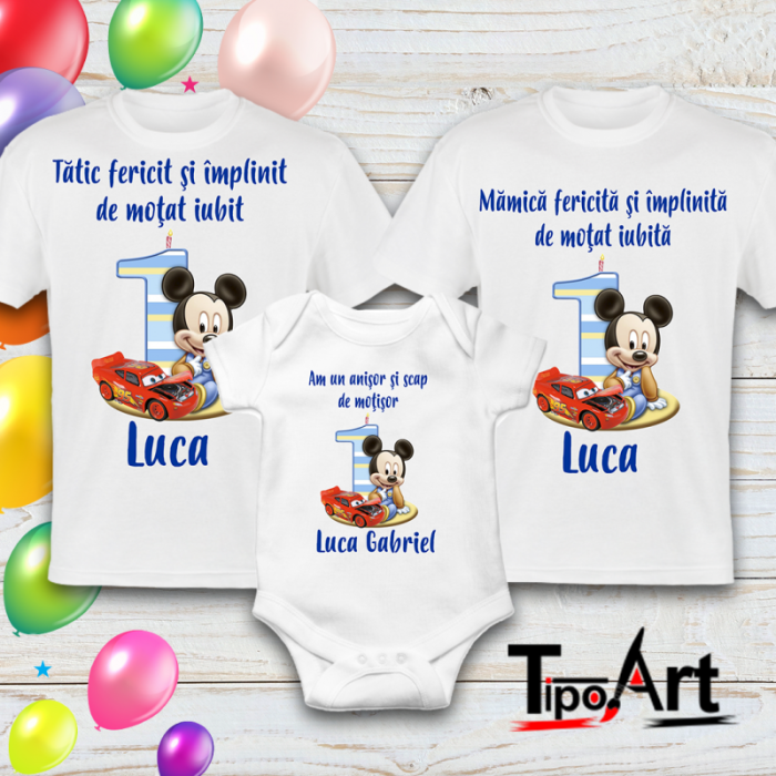 Set 2 tricouri personalizate si body  1 an, taierea motului, e3 [1]