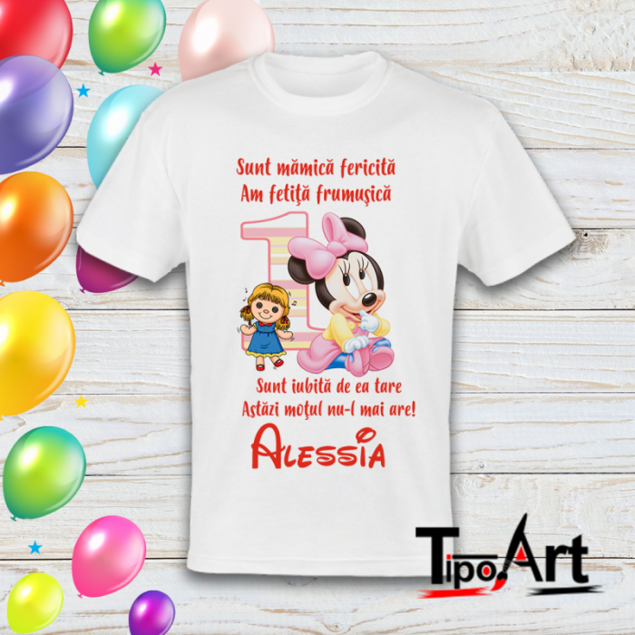 Set 2 tricouri si body pentru aniversare 1 an, minnie [3]