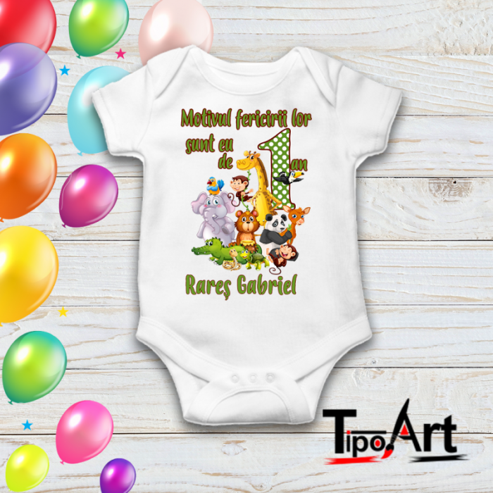 Set 4 tricouri personalizate si 1 body jungla [2]