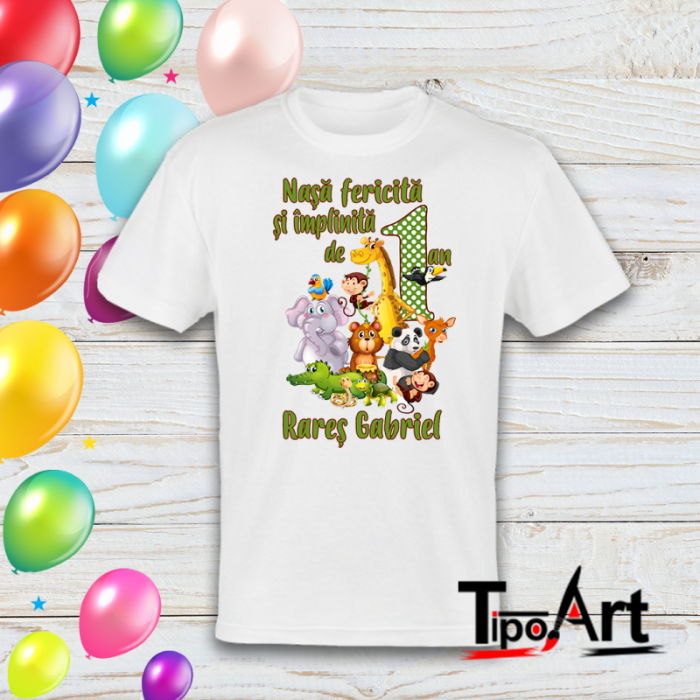 Set 4 tricouri personalizate si 1 body jungla [5]