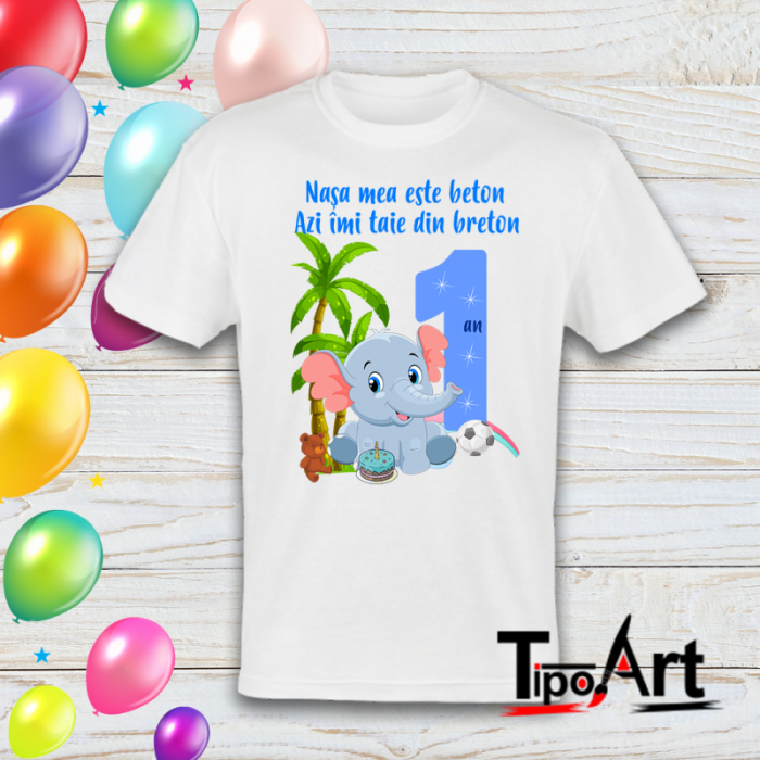 Set 4 tricouri si 1 body pentru taierea motului,  elefantel [5]