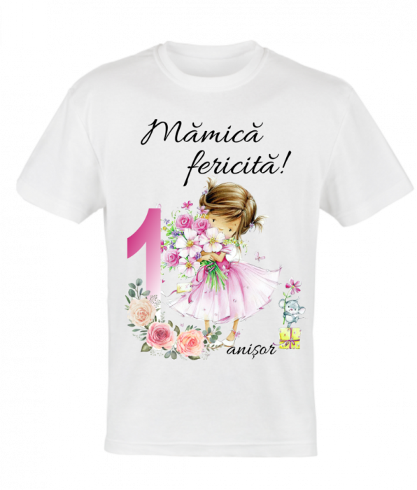 Set 4 tricouri si body pentru taierea motului, girls flowers pink [2]